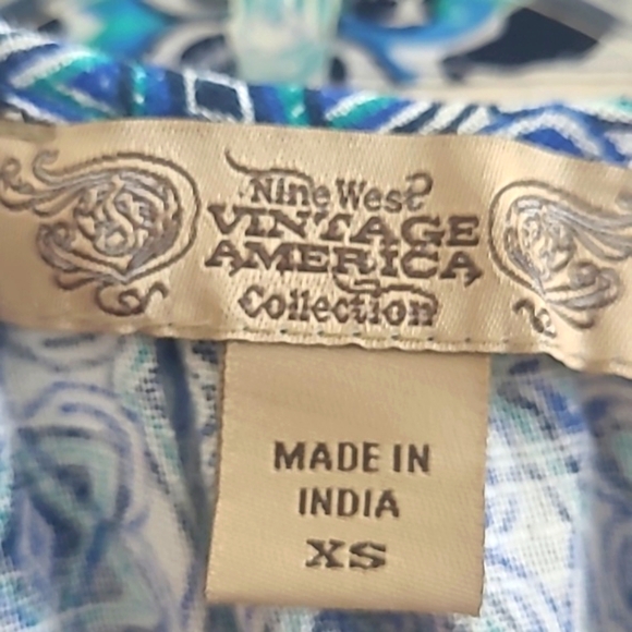 Mexican Peasant Blouse short sleeve tunic Lace 100% Cotton Turquoise Royal Blue - Picture 5 of 6